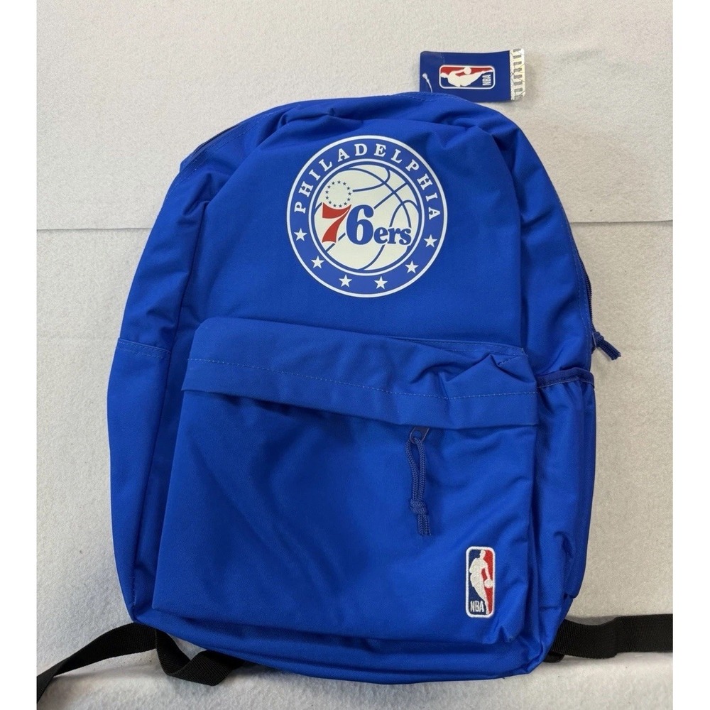 NBA Philadelphia 76ers Blue Backpack Adjustable Straps Zippered Pockets